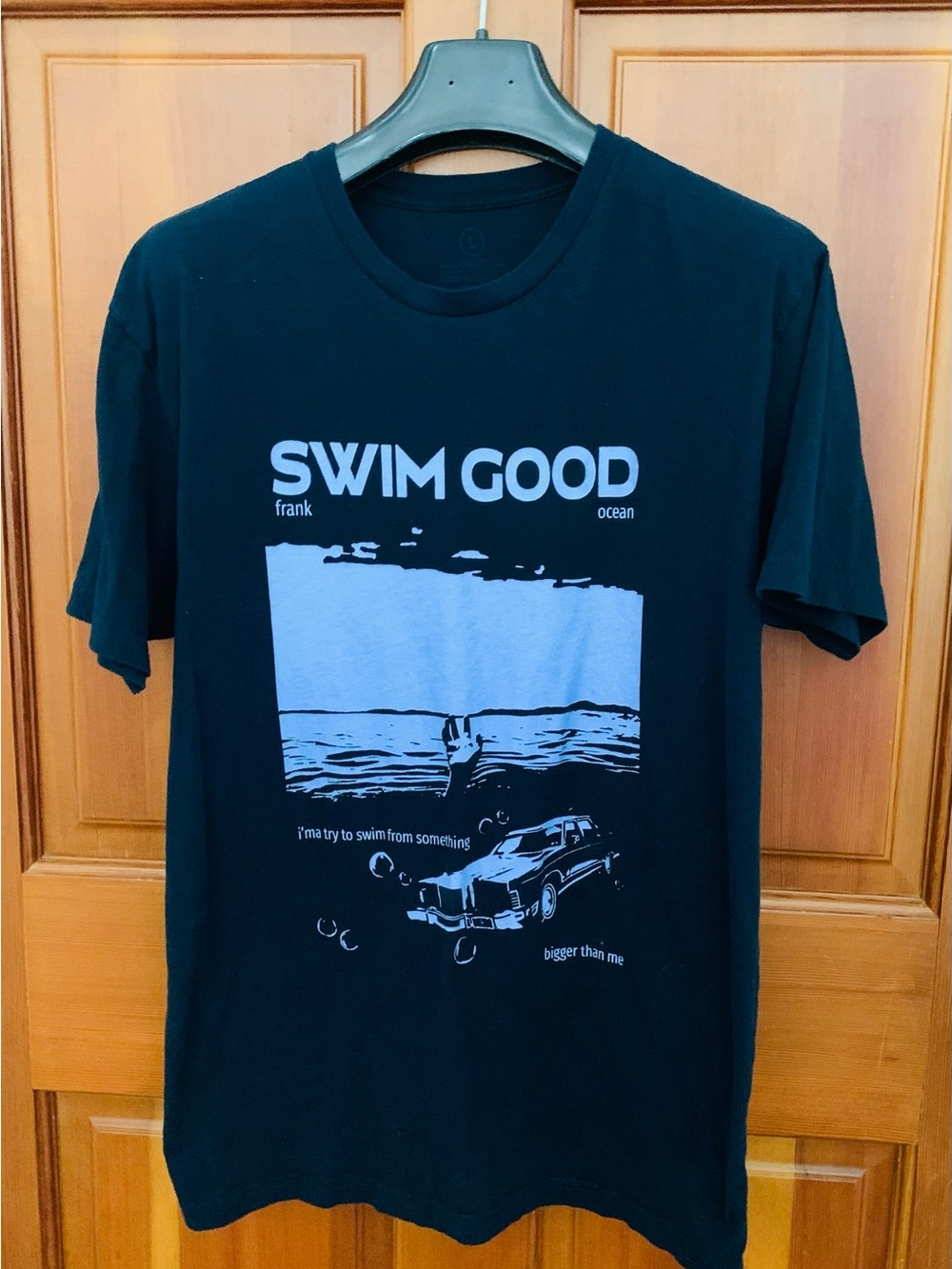 Swim Good Frank Ocean Tee, Graphic Rap Shirt, Men’s Size L, Concert Merc, Navy
